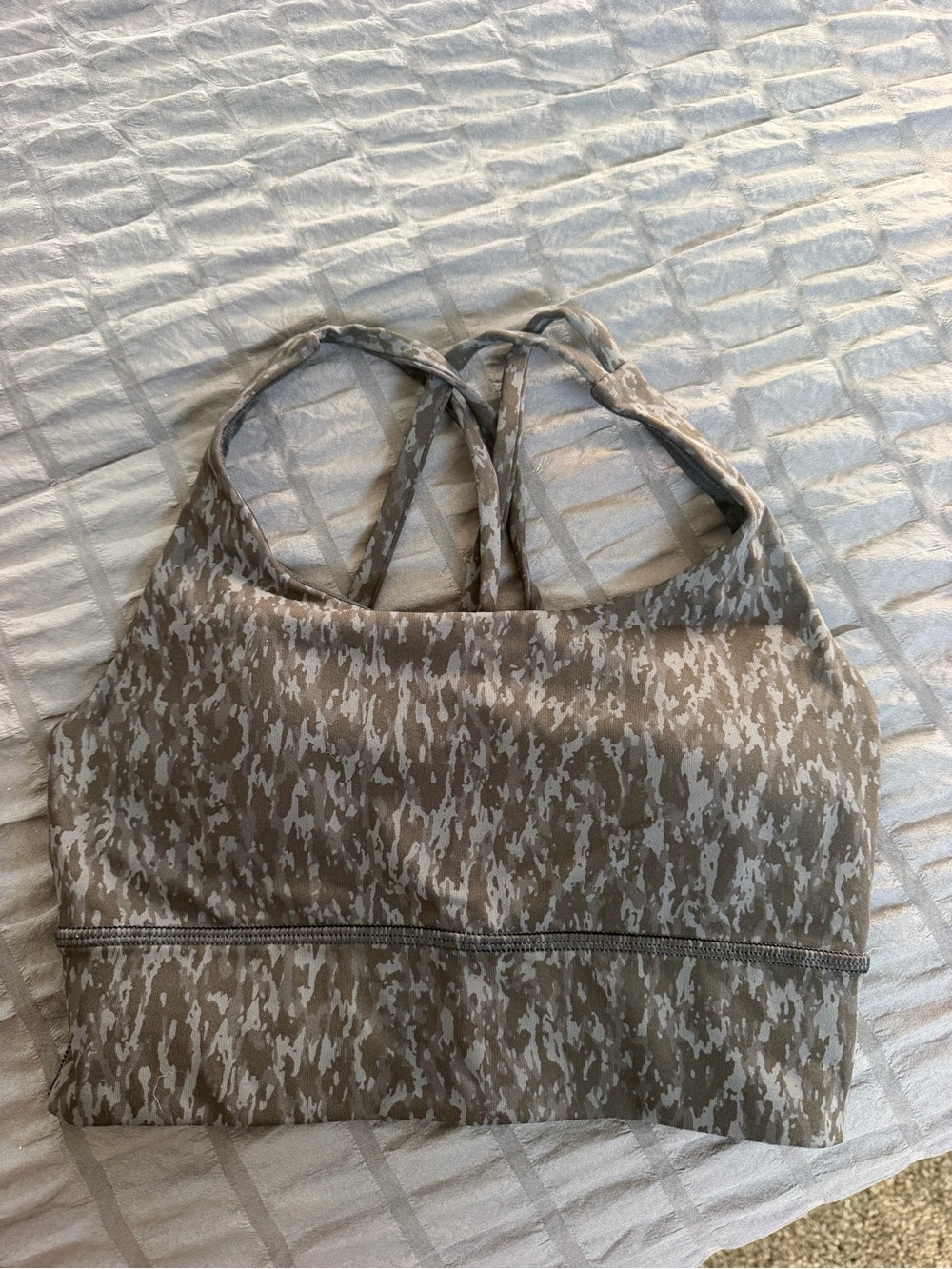 lululemon athletica Taupe Printed Crossback Sports Bra